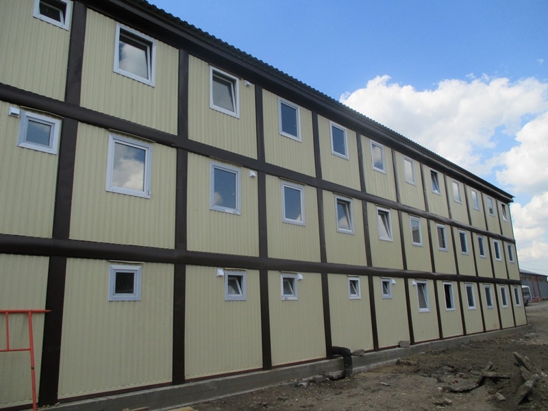 Модульное общежитие на 1123 м2 со встроенными помещениями бытового назначения