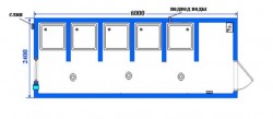 сантехническая бытовка на 5 душевых с разводкой